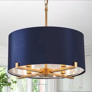 Elegant Navy and Gold Chandelier